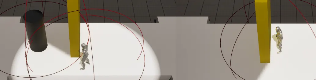 A vision occluder casting a sight-blocking shadow